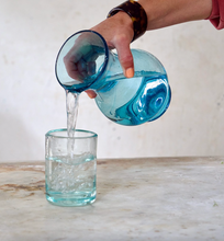 Load image into Gallery viewer, Blown Glass Pitcher,Turquoise