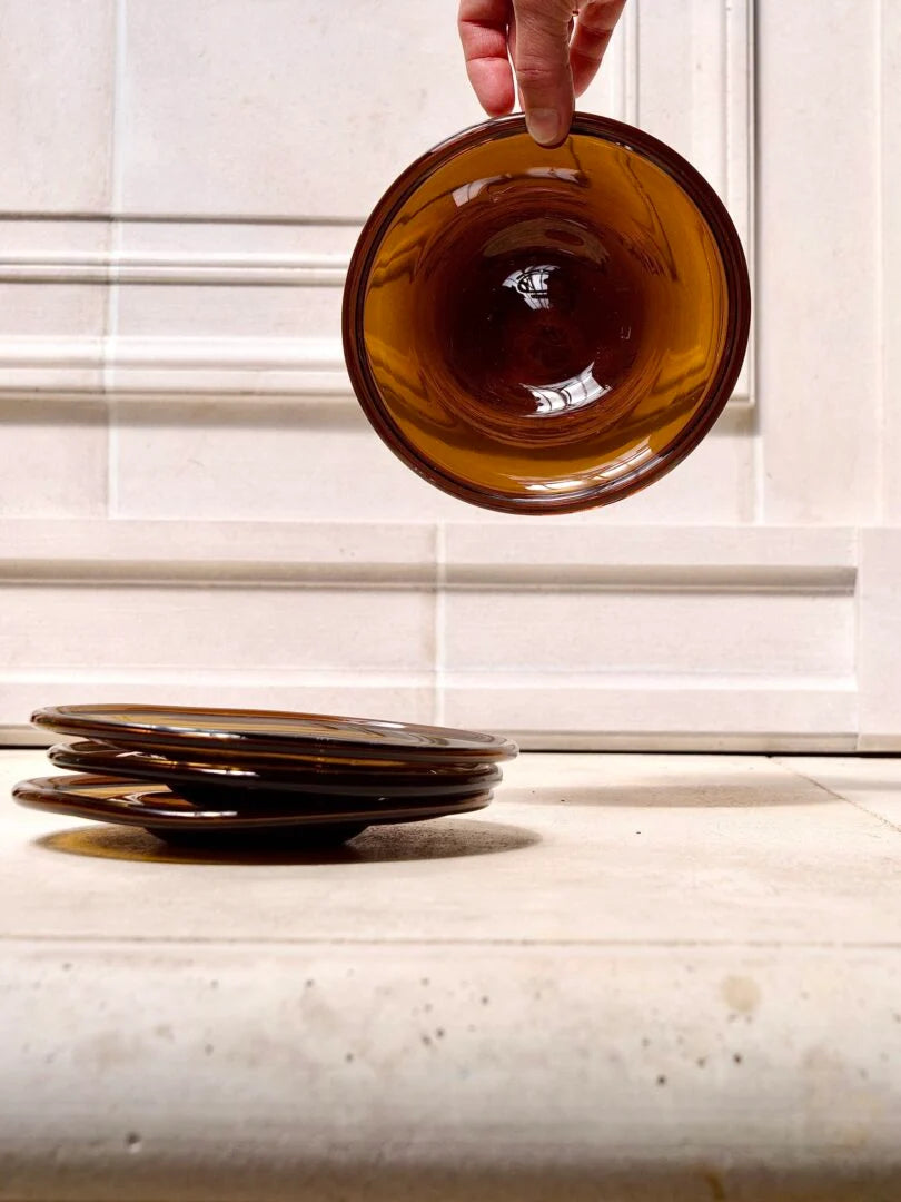 Blown glass Saucer/Dish, Dark Brown