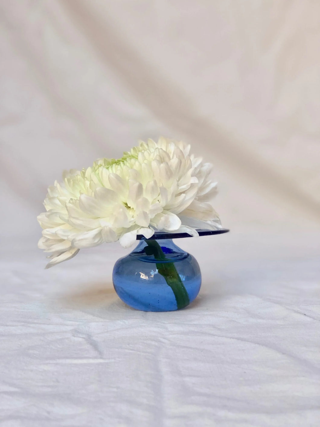 Blown Glass Vase, Light Blue