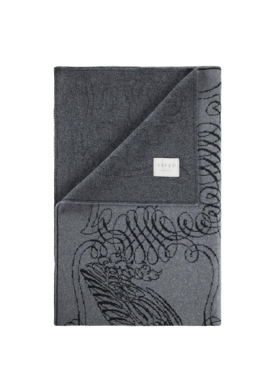 Cashmere Throw Blanket, Grey