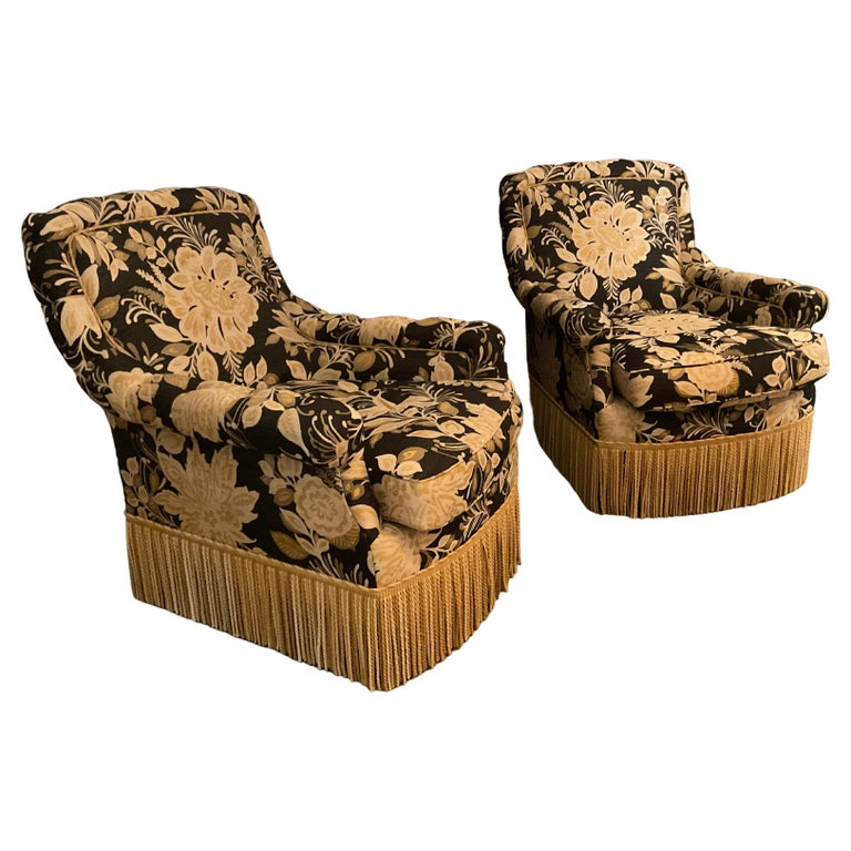 Pair of Custom Upholstered Lounge Chairs